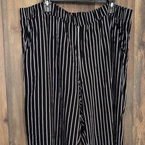 Three Hearts Plus Black and White Striped Pants 2X                          C218